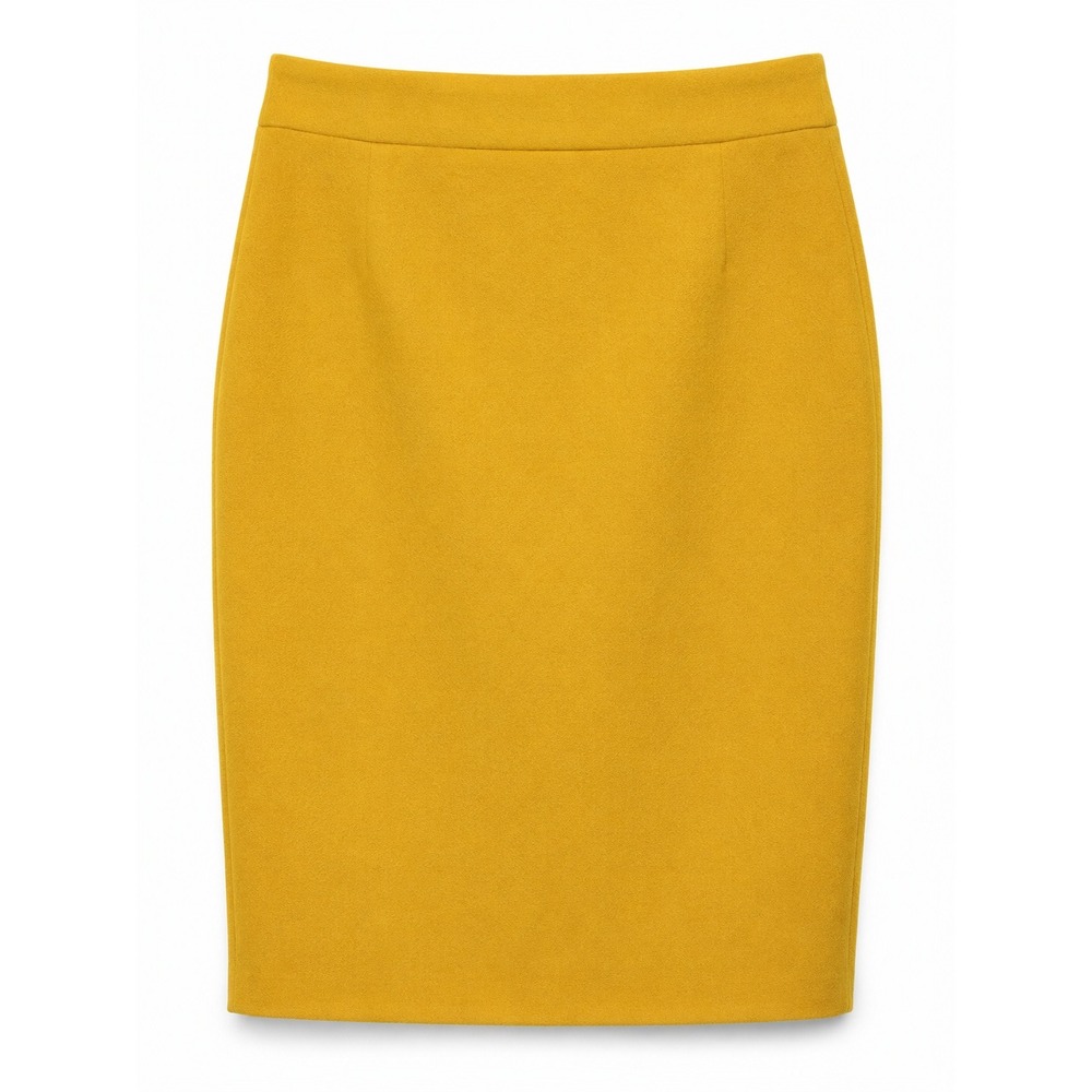J.Crew Mustard Yellow Wool Blend Pencil Skirt Size 6 Office Career Professional